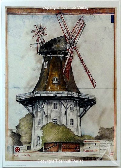 Kunstdruck "Mühle - windmäßig"