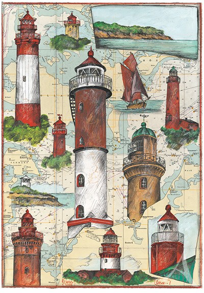 Kunstdruck "Ostsee - Wismar bis Darß"