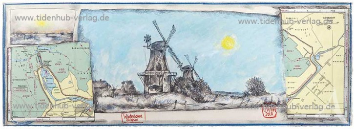 Kunstdruck "WinterSonne Greetsiel" von OLE WEST.