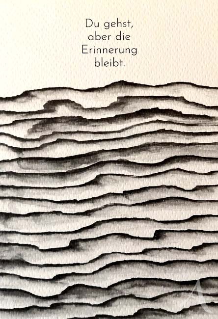 Trauerkarte "Du gehst, aber die Erinnerung bleibt."