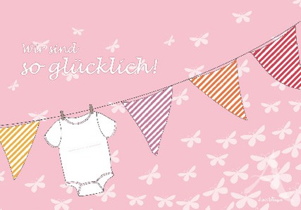 Doppelkarte "Zur Geburt (Mädchen)" Doppelkarte "Zur Geburt (Mädchen)"