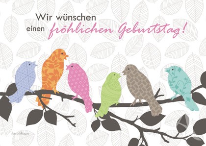 Doppelkarte "Wir wünschen einen fröhlichen Geburtstag!"