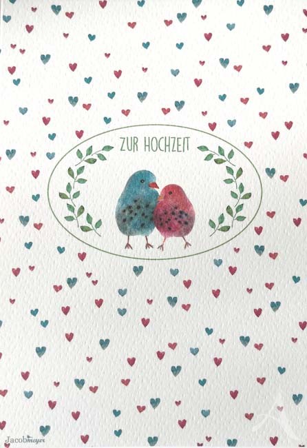 Doppelkarte "Zur Hochzeit" (Vogelpaar) Doppelkarte "Zur Hochzeit" (Vogelpaar)