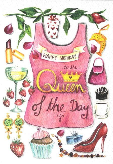 Doppelkarte "HAPPY BIRTHDAY to the QUEEN of the Day"