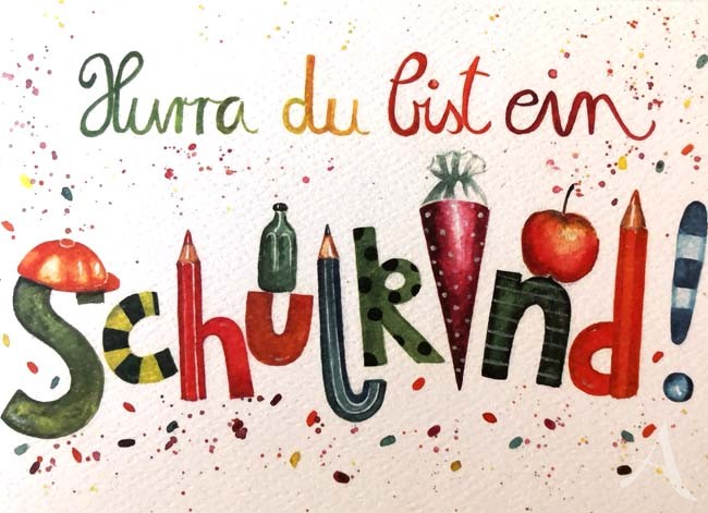 Doppelkarte "Hurra du bist ein Schulkind"