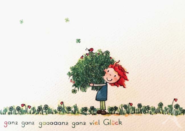 Doppelkarte "...ganz ganz gaaanz ganz viel Glück"
