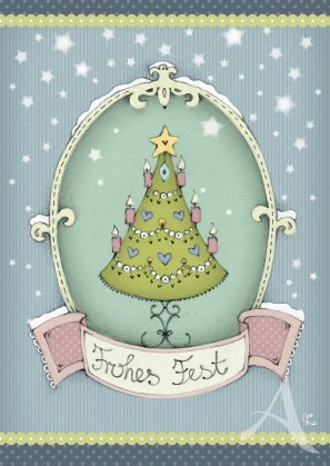 Postkarte "Frohes Fest (Tannenbaum)"