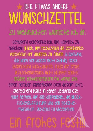 Postkarte "Der etwas andere Wunschzettel"