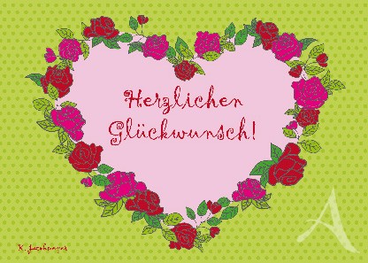 Postkarte "Herzlichen Glückwunsch! (Herz)" Postkarte "Herzlichen Glückwunsch! (Herz)"