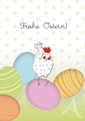 Postkarte "Frohe Ostern (Eiertanz)" Postkarte "Frohe Ostern (Eiertanz)"