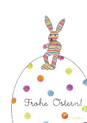 Postkarte "Frohe Ostern! (Hase auf Ei)" Postkarte "Frohe Ostern! (Hase auf Ei)"