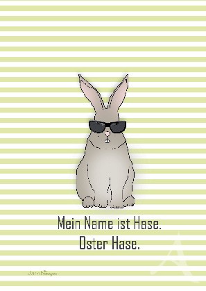 Postkarte "Mein Name ist Hase. Oster Hase"