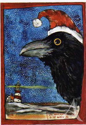 Postkarte "Der Weihnachtsrabe"