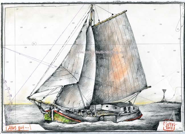 Postkarte "Alles gut..." (Segelboot)