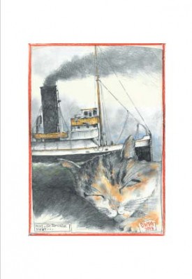VORZUGSAUSGABE 3 -"Ole West´s  KATZEN" - mit eingegter Grafik "Pssst - die Bordkatze schläft" - VE 1